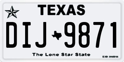TX license plate DIJ9871