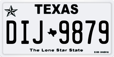 TX license plate DIJ9879