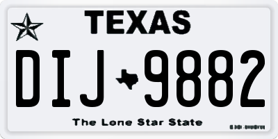 TX license plate DIJ9882