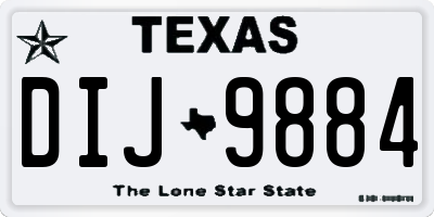TX license plate DIJ9884