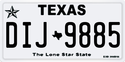 TX license plate DIJ9885