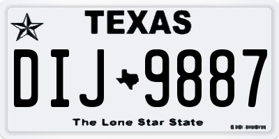 TX license plate DIJ9887