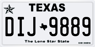 TX license plate DIJ9889