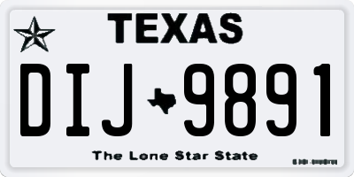 TX license plate DIJ9891