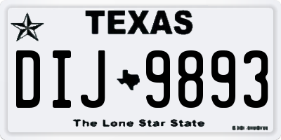 TX license plate DIJ9893