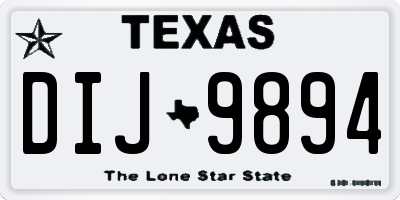 TX license plate DIJ9894