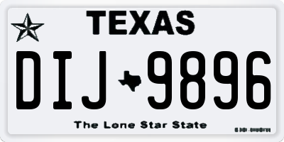 TX license plate DIJ9896