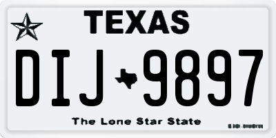 TX license plate DIJ9897