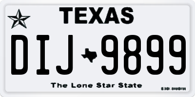 TX license plate DIJ9899