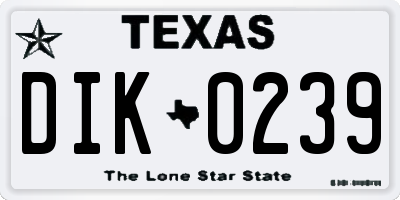 TX license plate DIK0239