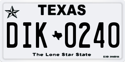 TX license plate DIK0240