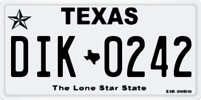 TX license plate DIK0242