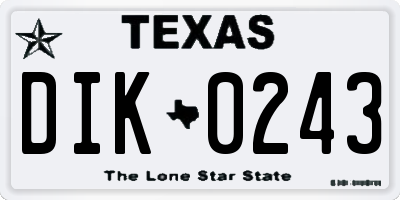 TX license plate DIK0243