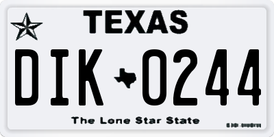 TX license plate DIK0244