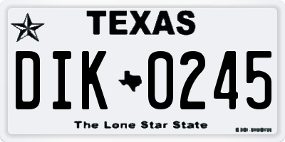 TX license plate DIK0245