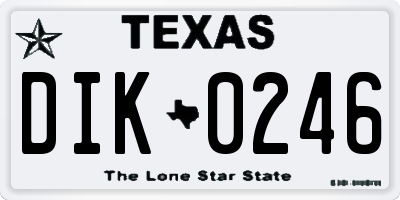 TX license plate DIK0246