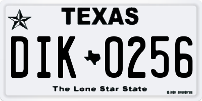 TX license plate DIK0256