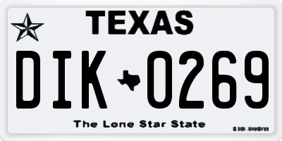 TX license plate DIK0269