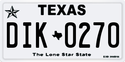 TX license plate DIK0270