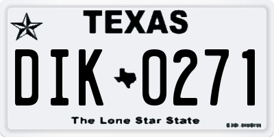 TX license plate DIK0271