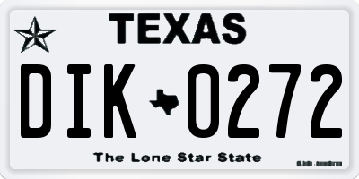 TX license plate DIK0272