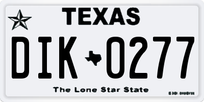 TX license plate DIK0277