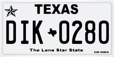 TX license plate DIK0280