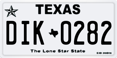 TX license plate DIK0282