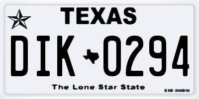 TX license plate DIK0294