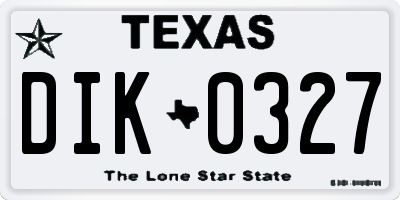 TX license plate DIK0327