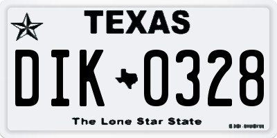 TX license plate DIK0328