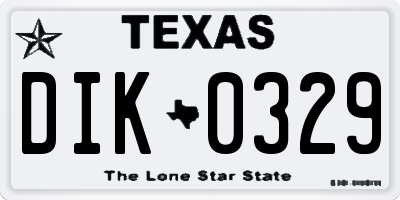 TX license plate DIK0329
