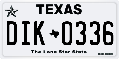 TX license plate DIK0336