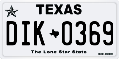 TX license plate DIK0369