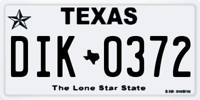 TX license plate DIK0372
