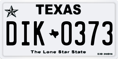 TX license plate DIK0373