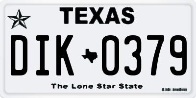 TX license plate DIK0379