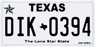 TX license plate DIK0394