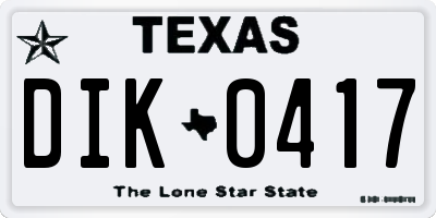 TX license plate DIK0417
