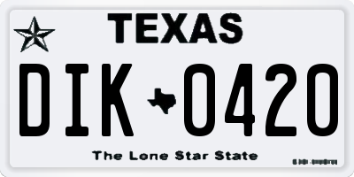 TX license plate DIK0420