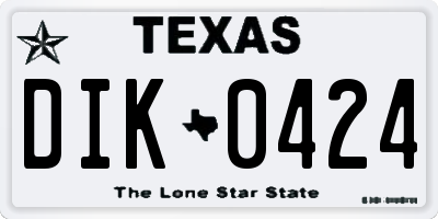 TX license plate DIK0424