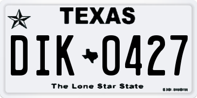 TX license plate DIK0427