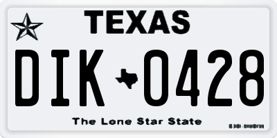 TX license plate DIK0428