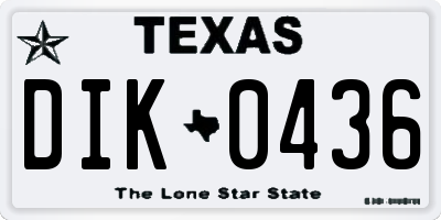 TX license plate DIK0436