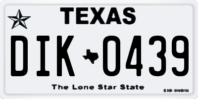 TX license plate DIK0439
