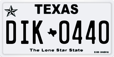 TX license plate DIK0440