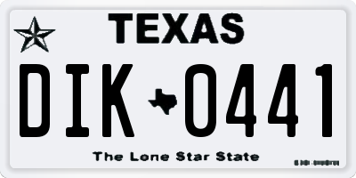 TX license plate DIK0441