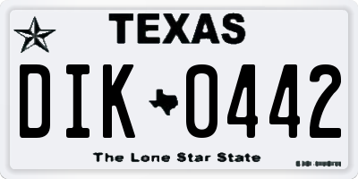 TX license plate DIK0442