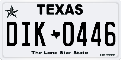 TX license plate DIK0446