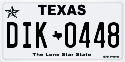 TX license plate DIK0448